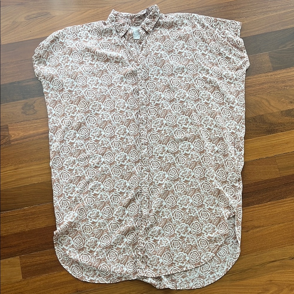 Acacia Swimwear Floral Midi Dress - Brown and White